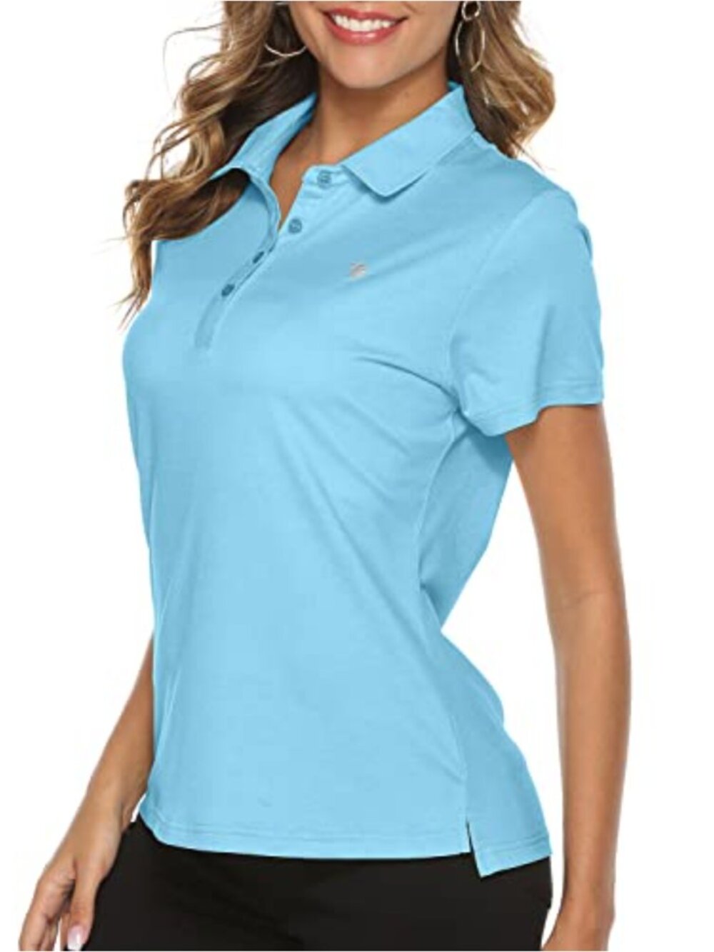 Women's Athletic Polo Shirt Moisture Wicking 92% Polyester 8% Spandex